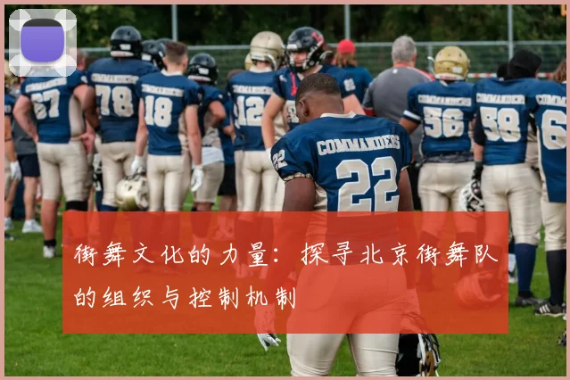 街舞文化的力量：探寻北京街舞队的组织与控制机制